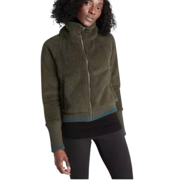 Athleta Tugga Sherpa Jacket, Mountain Olive, Small - Picture 4 of 11